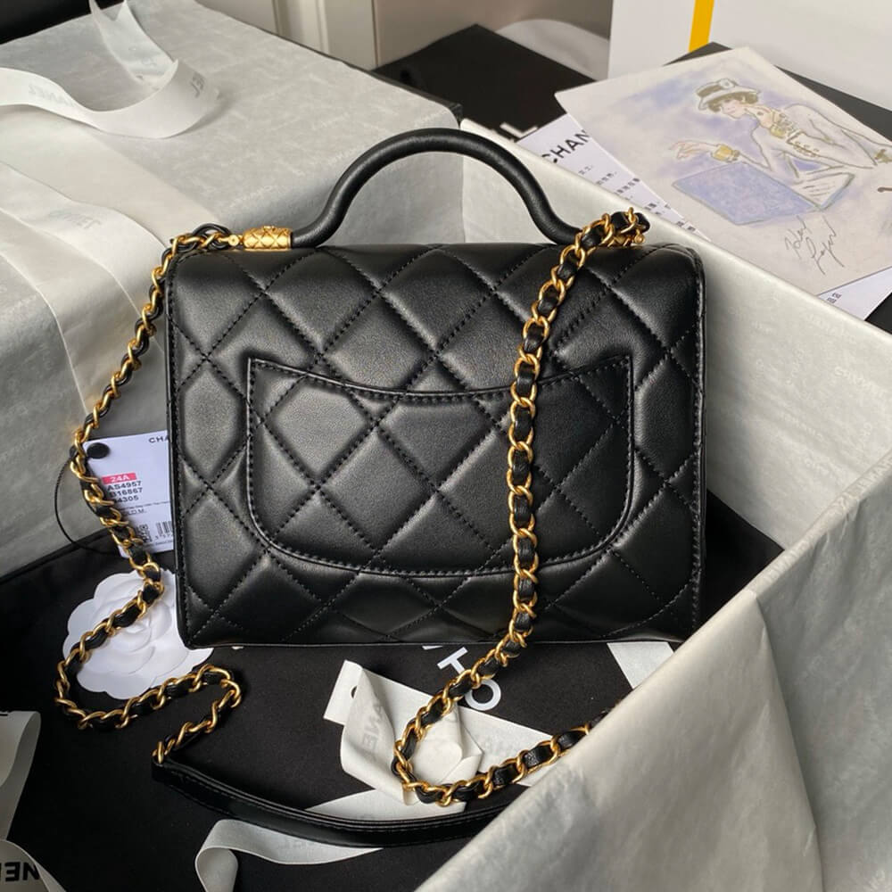 Small FLAP BAG WITH TOP HANDLE