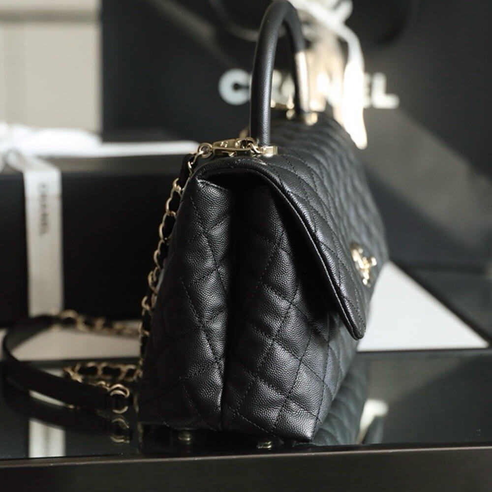 Ch**el LARGE FLAP BAG WITH TOP HANDLE(high-end grade)