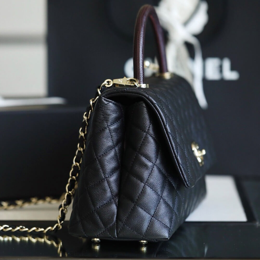 Ch**el LARGE FLAP BAG WITH TOP HANDLE(high-end grade)