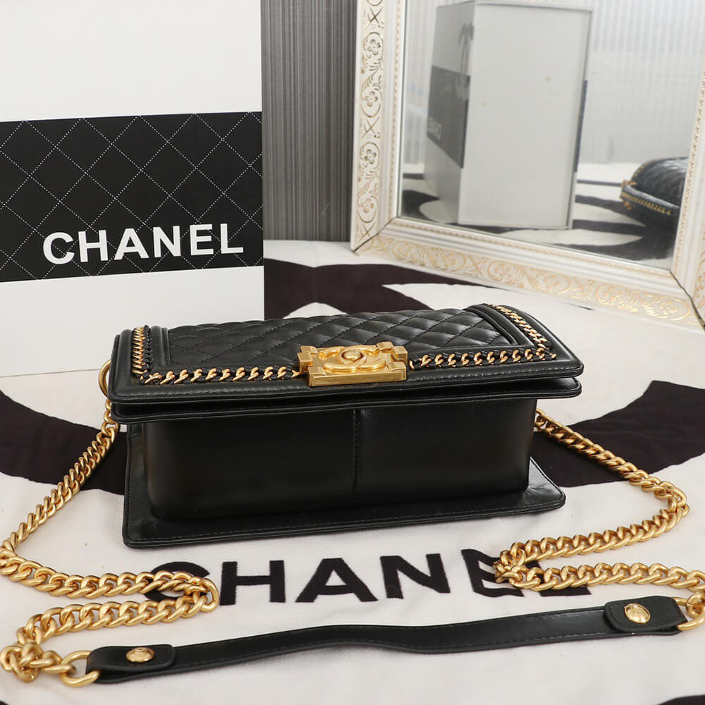 Ch**el Top Handle Boy Handbag(HIGH-END GRADE)