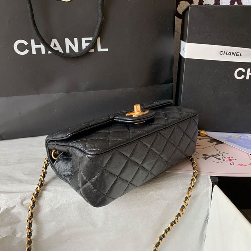 Ch**el Pearl Crush Mini Rectangular Flap