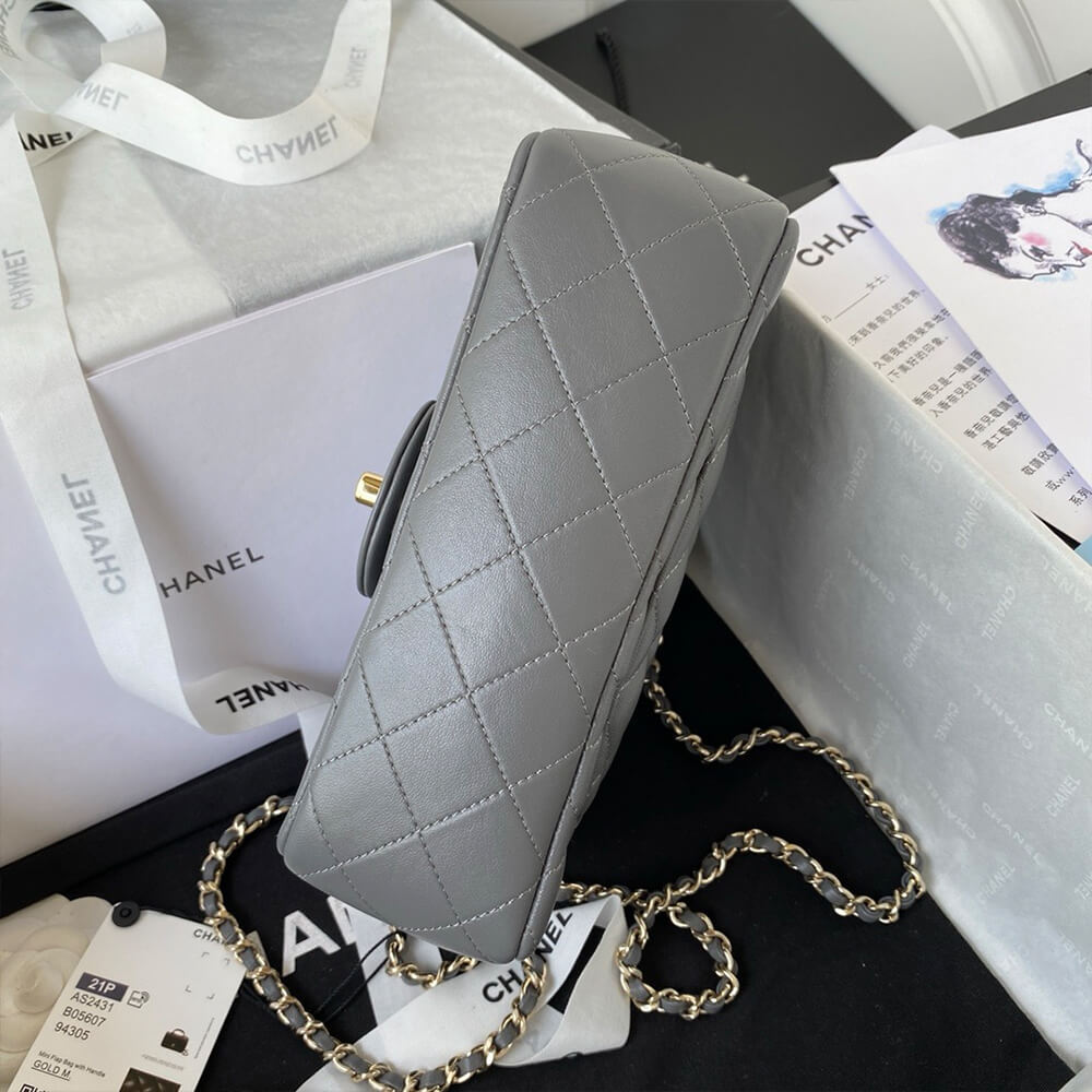 Ch**el Mini Classic Handbag With Top Handle