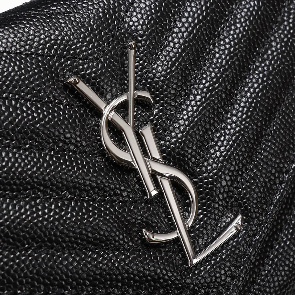 Sa1nt Lau*nt Chain-strap Y51-plaque grained-leather wallet