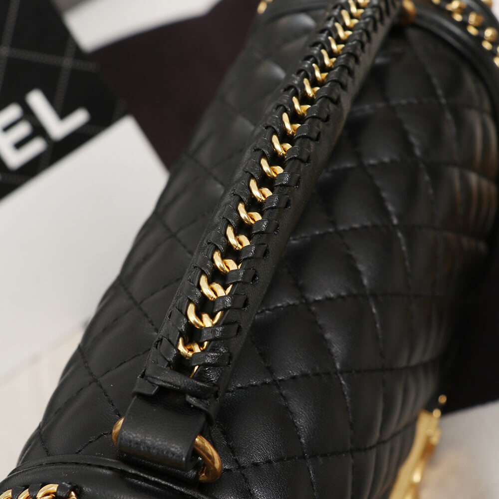 Ch**el Top Handle Boy Handbag(HIGH-END GRADE)
