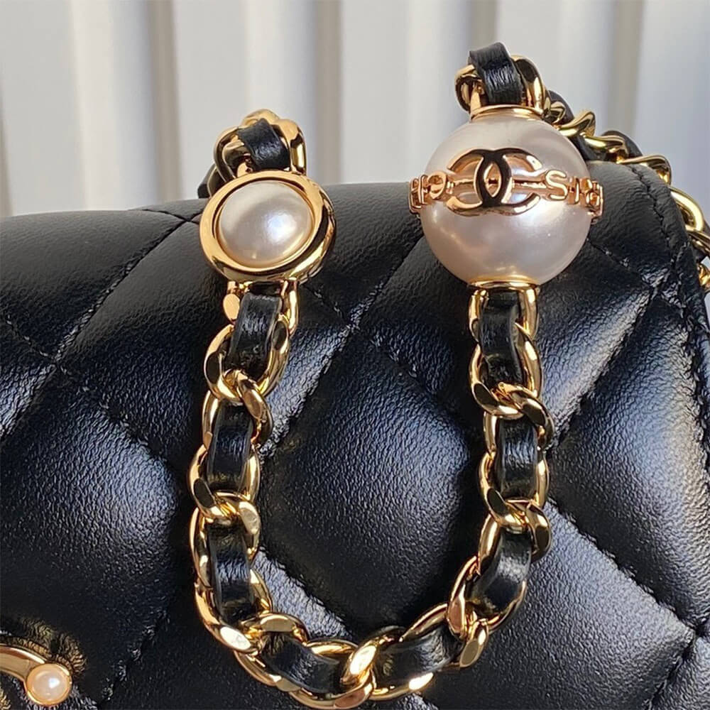 Ch**el Flap Phone Holder with Chain(HIGH-END GRADE)