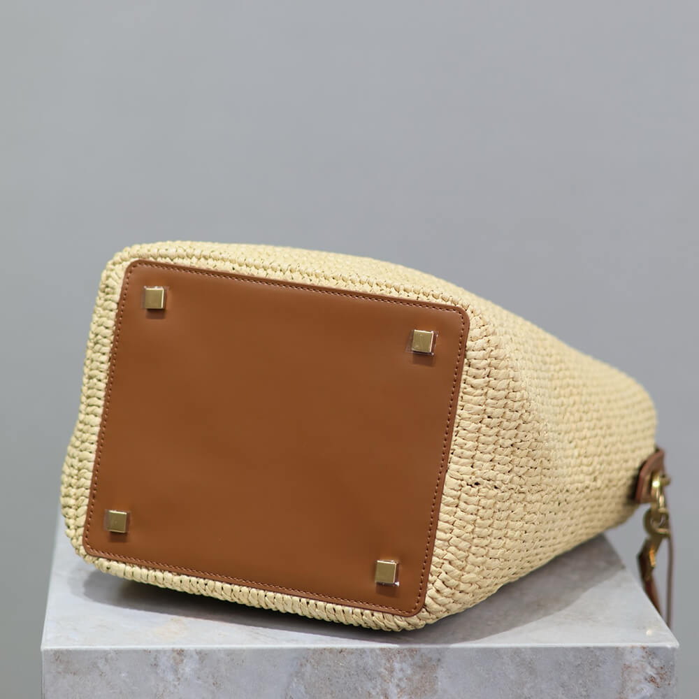 Y51 LE 37 IN WOVEN RAFFIA AND VEGETABLE-TANNED LEATHER(HIGH-END GRADE)