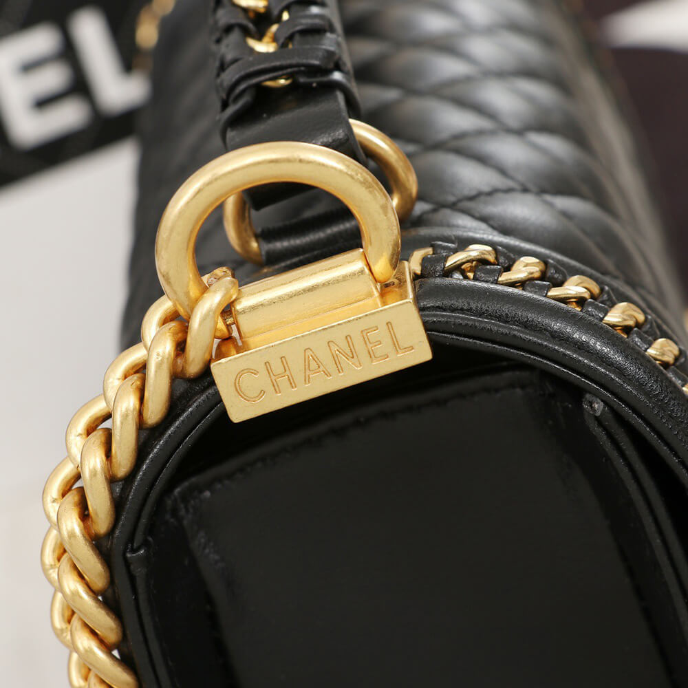 Ch**el Top Handle Boy Handbag(HIGH-END GRADE)