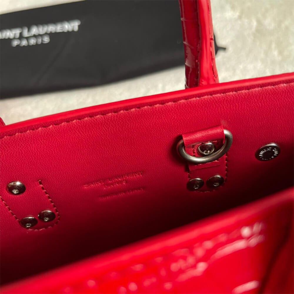 Y51 SAC DE JOUR NANO IN EMBOSSED CROCODILE SHINY LEATHER