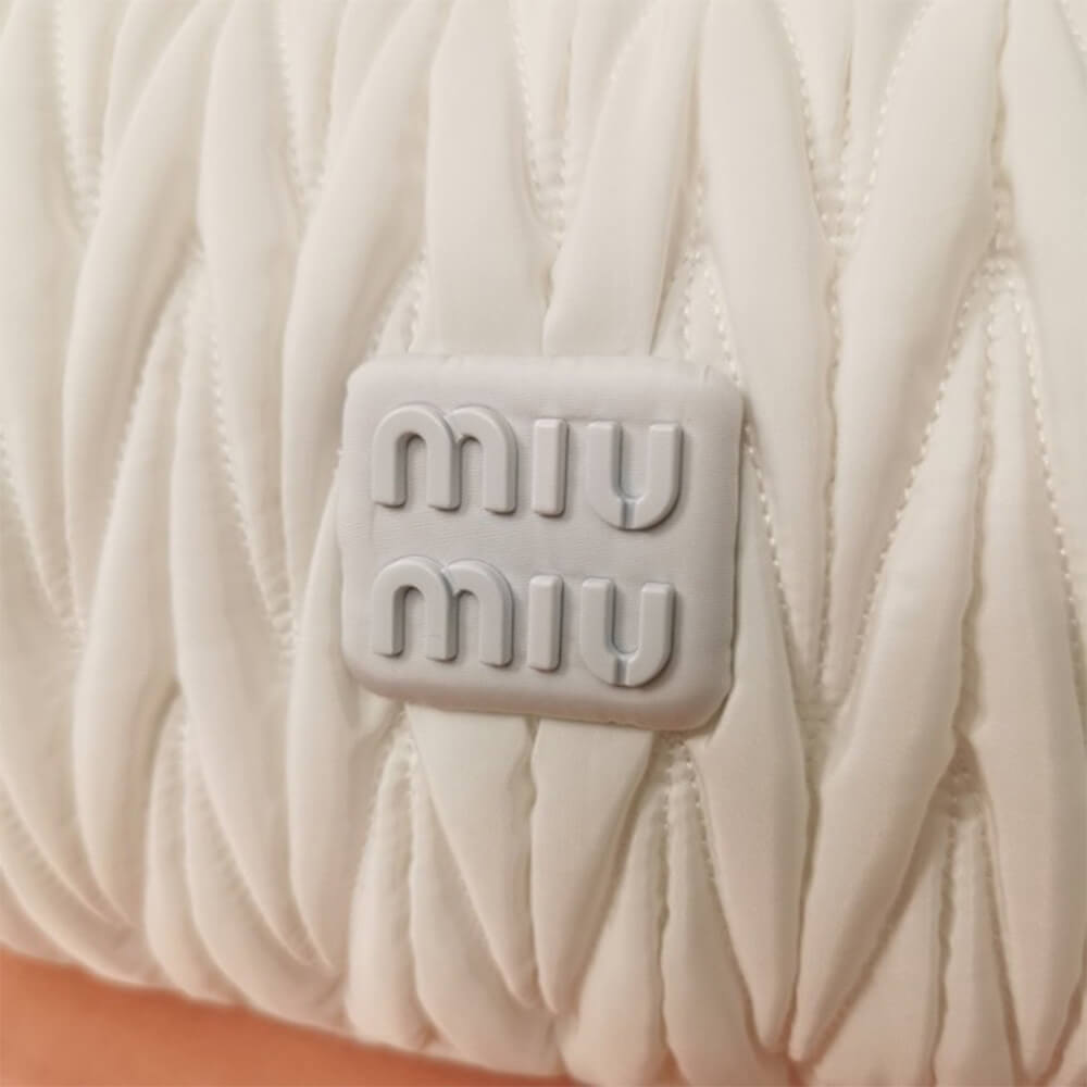 Miu Wander matelasse regenerated nylon hobo bag
