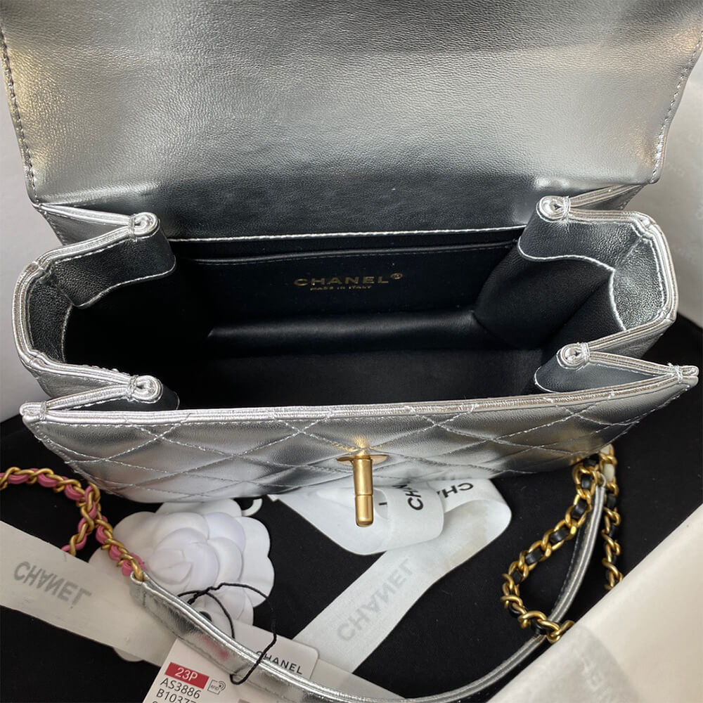 MINI FLAP BAG WITH TOP HANDLE