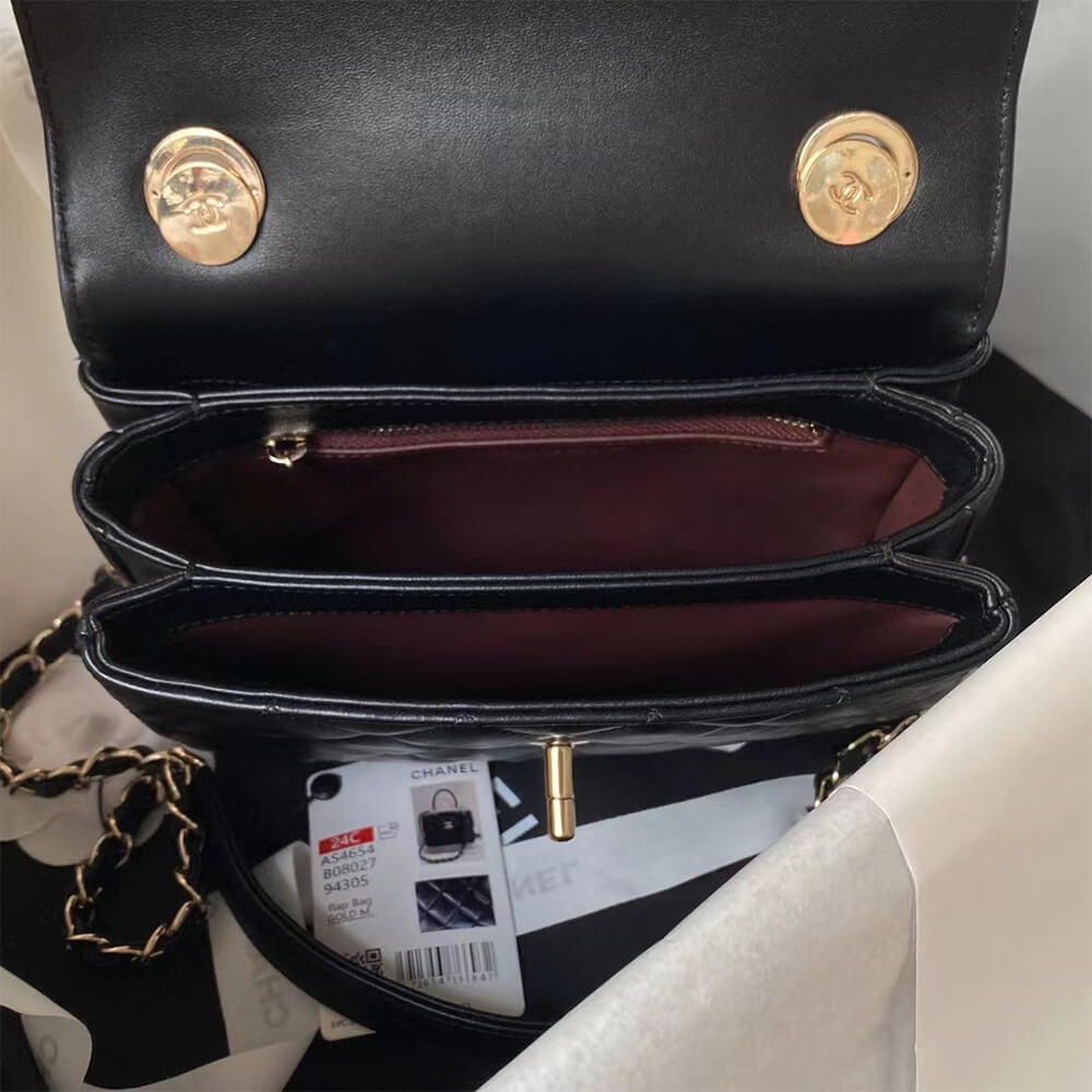 Ch**el Mini Flap Bag with Top Handle(HIGH-END GRADE)