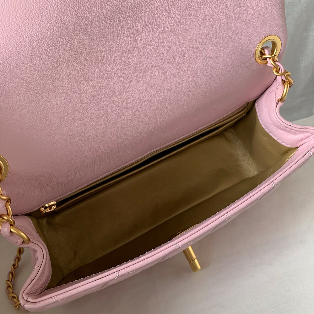 Ch**el Pearl Crush Mini Rectangular Flap