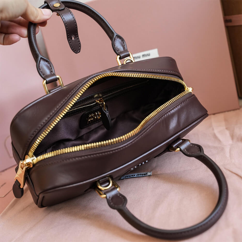 M1um1u Medium Arcadie Leather Bag(HIGH-END GRADE)