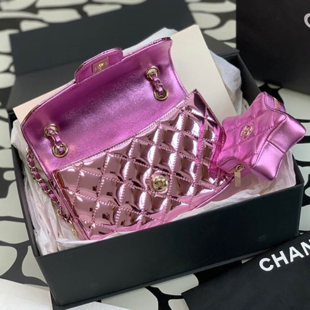 Ch**el MINI FLAP BAG(HIGH-END GRADE)