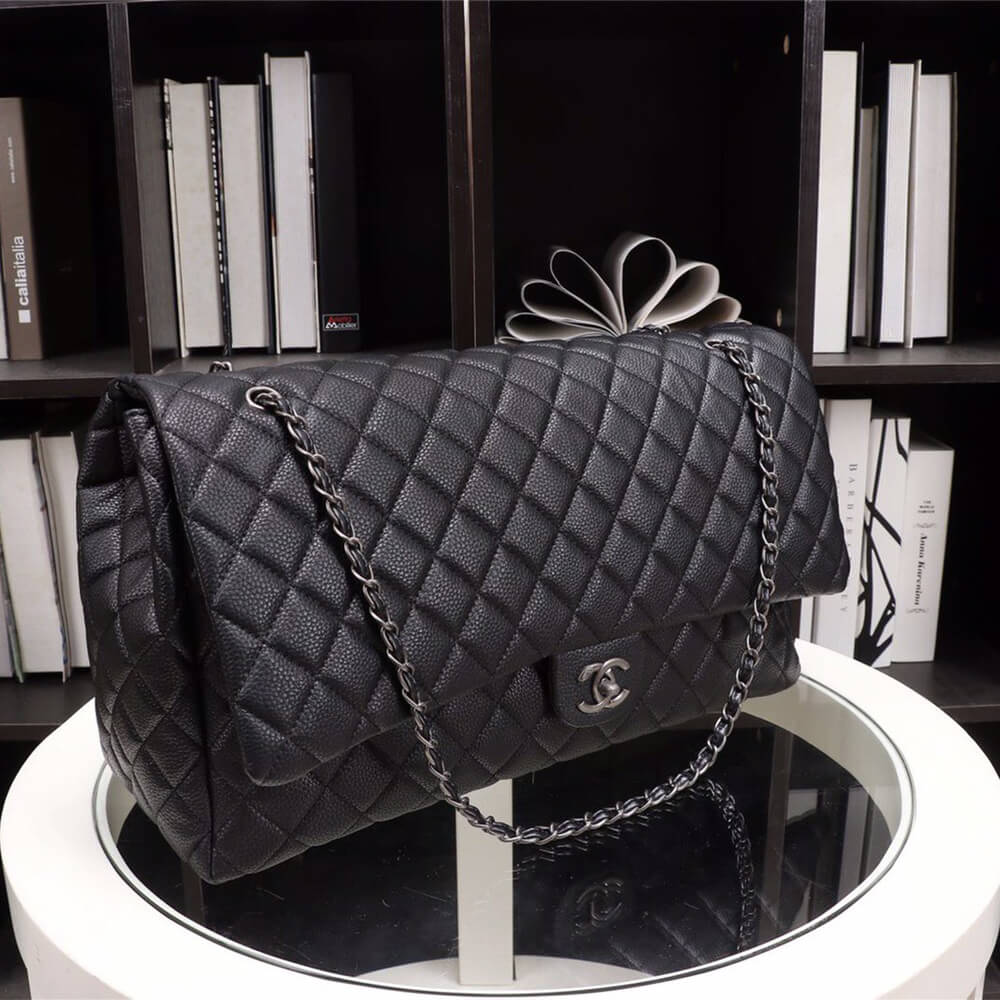 Ch**el Travel Flap Bag Black