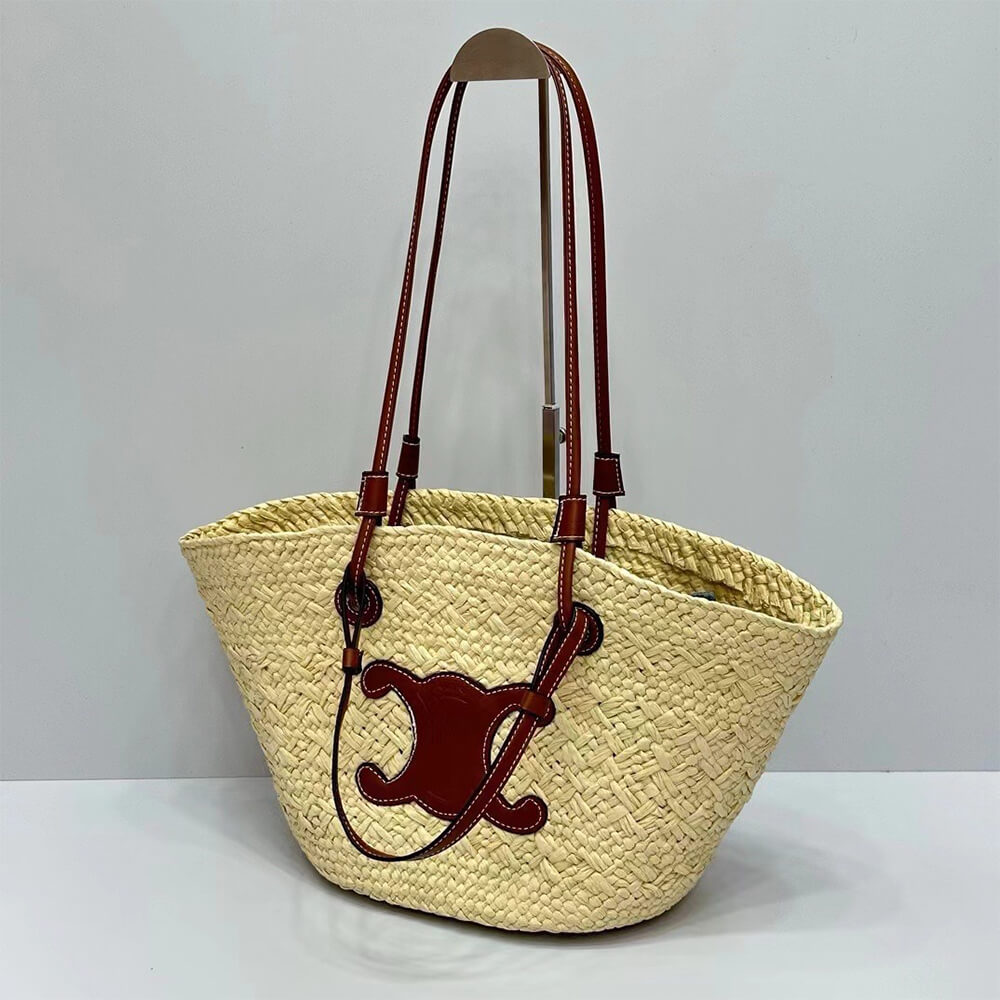 Ce1i*e CLASSIC RAFFIA AND CALFSKIN