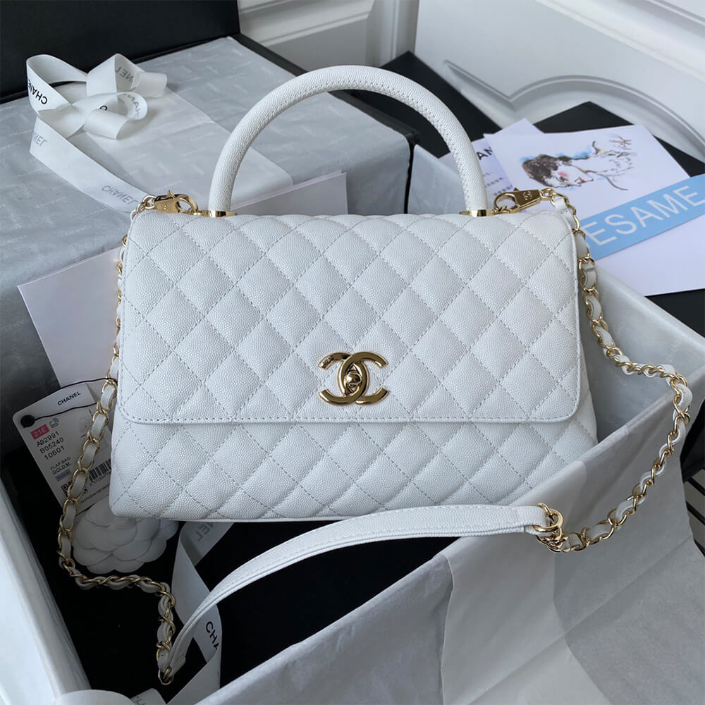 Ch**el Large Flap Bag With Top Handle(high-end grade)