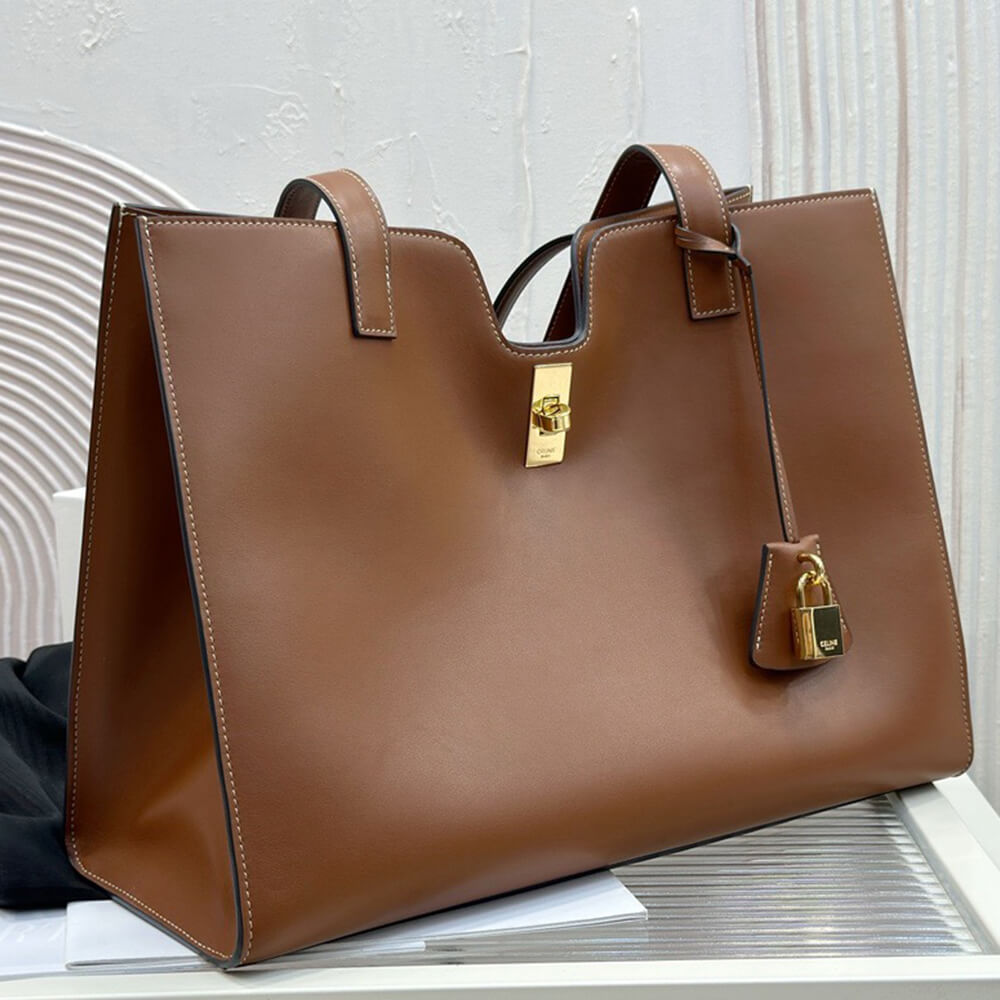 Ce1i*e CABAS 16 IN S*pPLE SMOOTH CALFSKIN