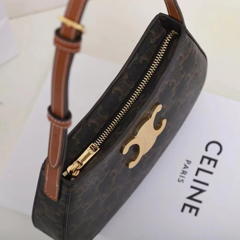 Ce1i*e MEDIUM TILLY BAG in Triomphe canvas and calfskin