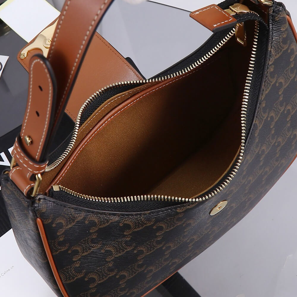 Ce1i*e MEDIUM AVA TRIOMPHE BAG in Triomphe Canvas and calfskin