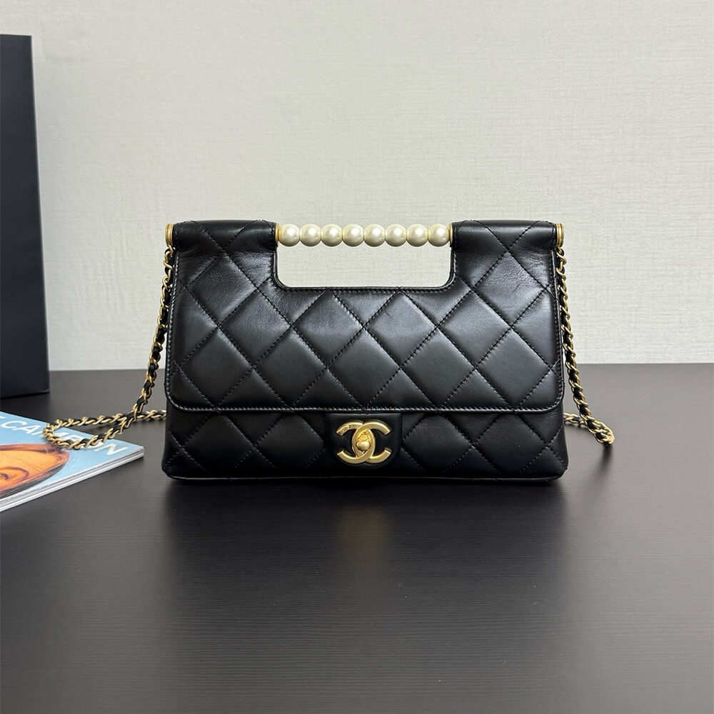 Ch**el Flap Bag With Top Handle(HIGH-END GRADE)