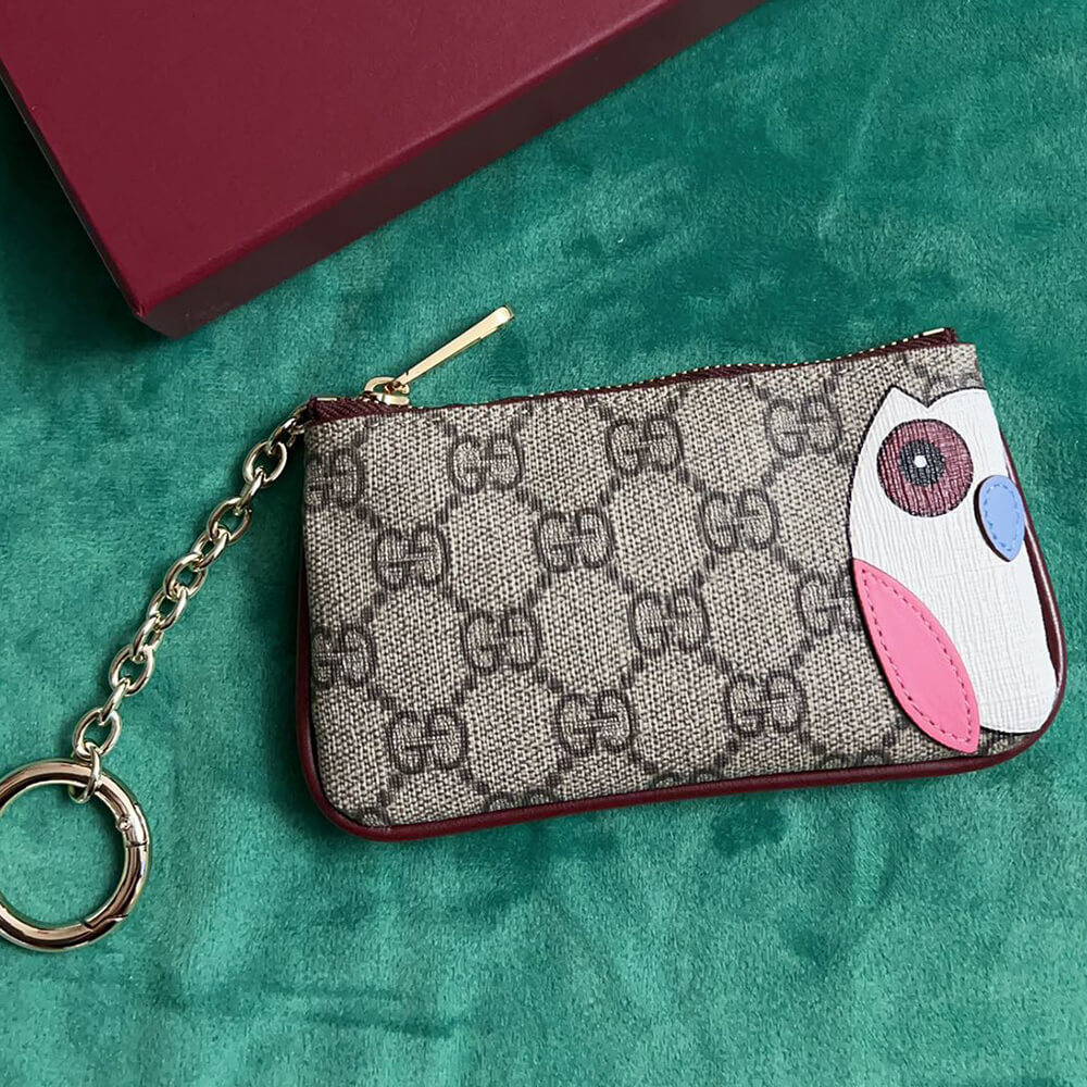 GG key case with owl detail