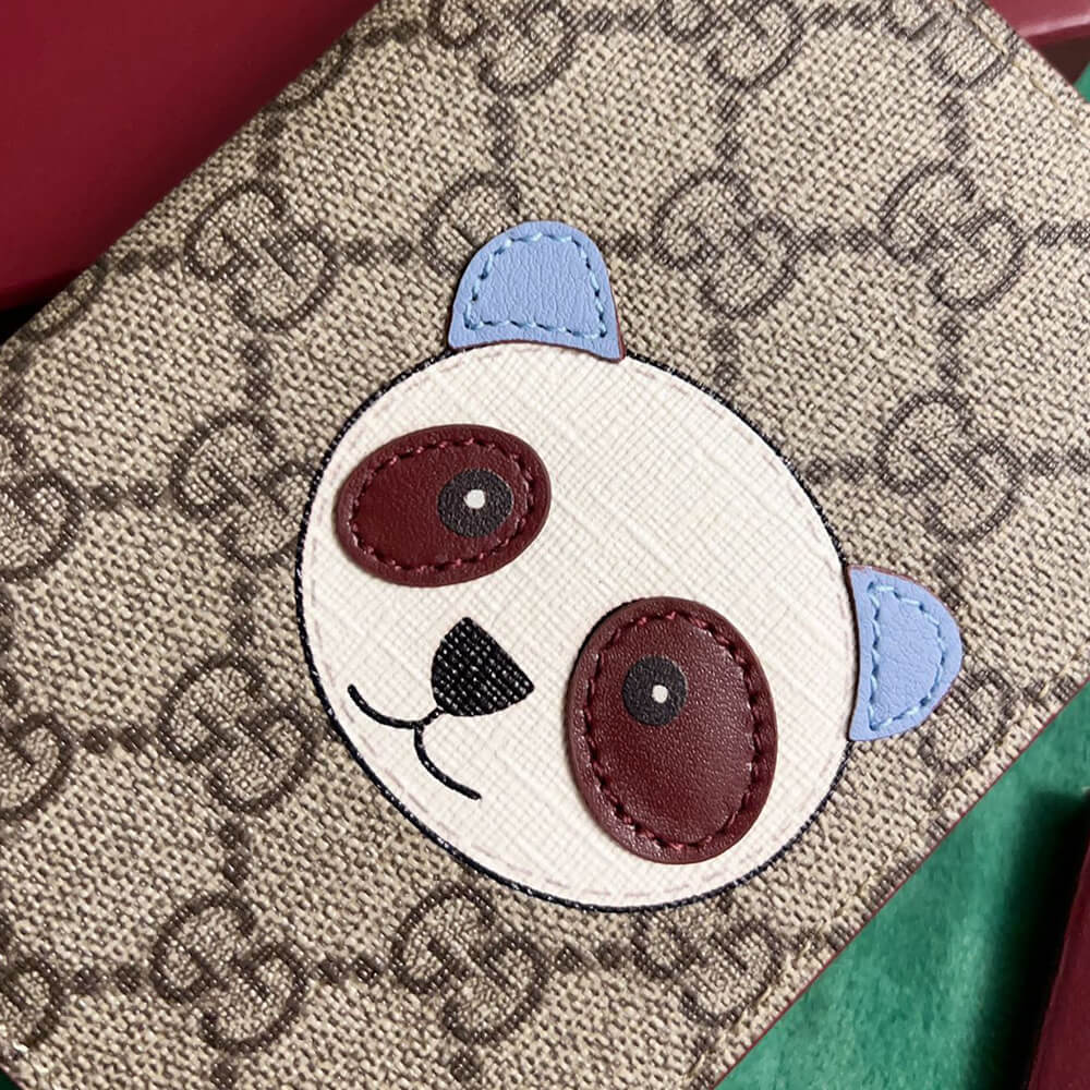 Bi-color GG card case with Panda detail
