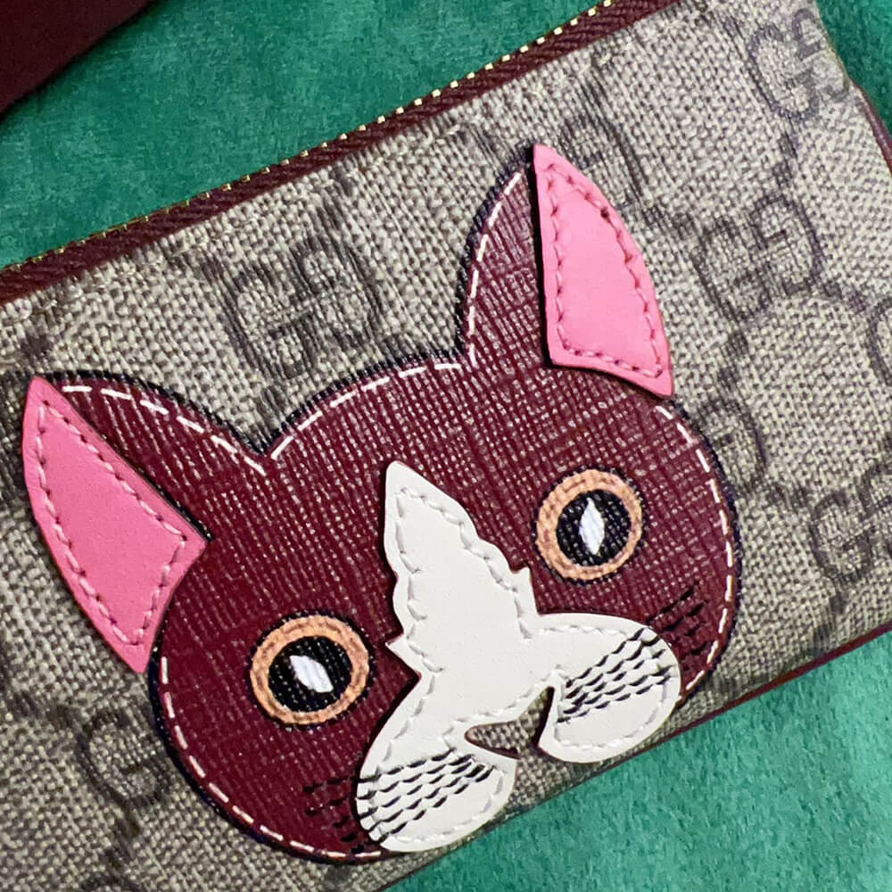 GG key case with cat detail