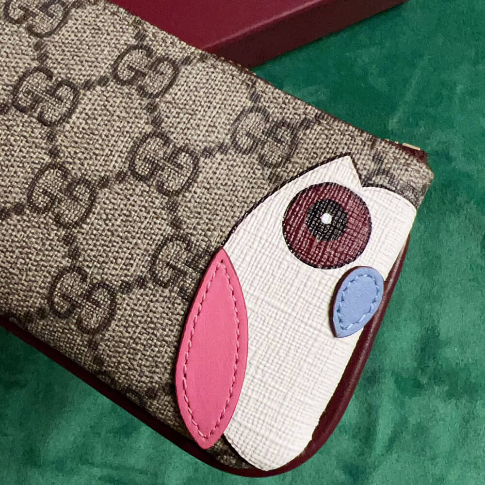 GG key case with owl detail