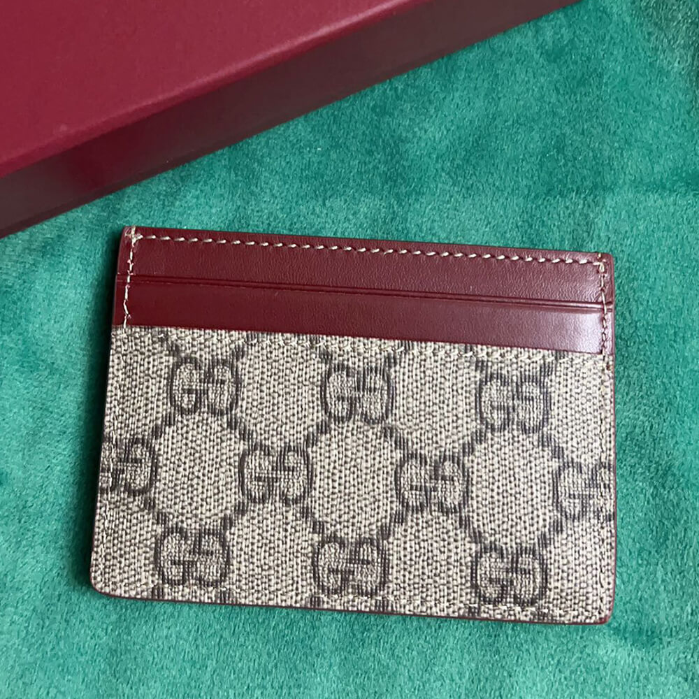 Bi-color GG card case with owl detail