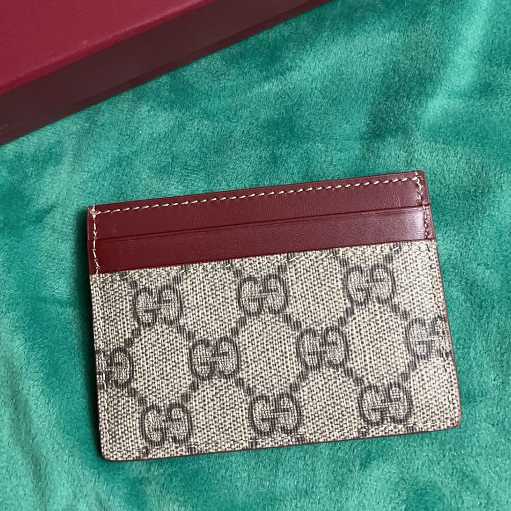 Bi-color GG card case with cat detail