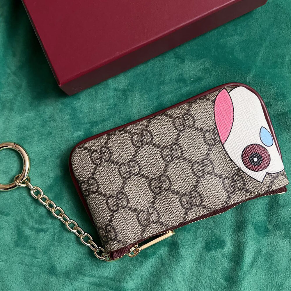 GG key case with owl detail