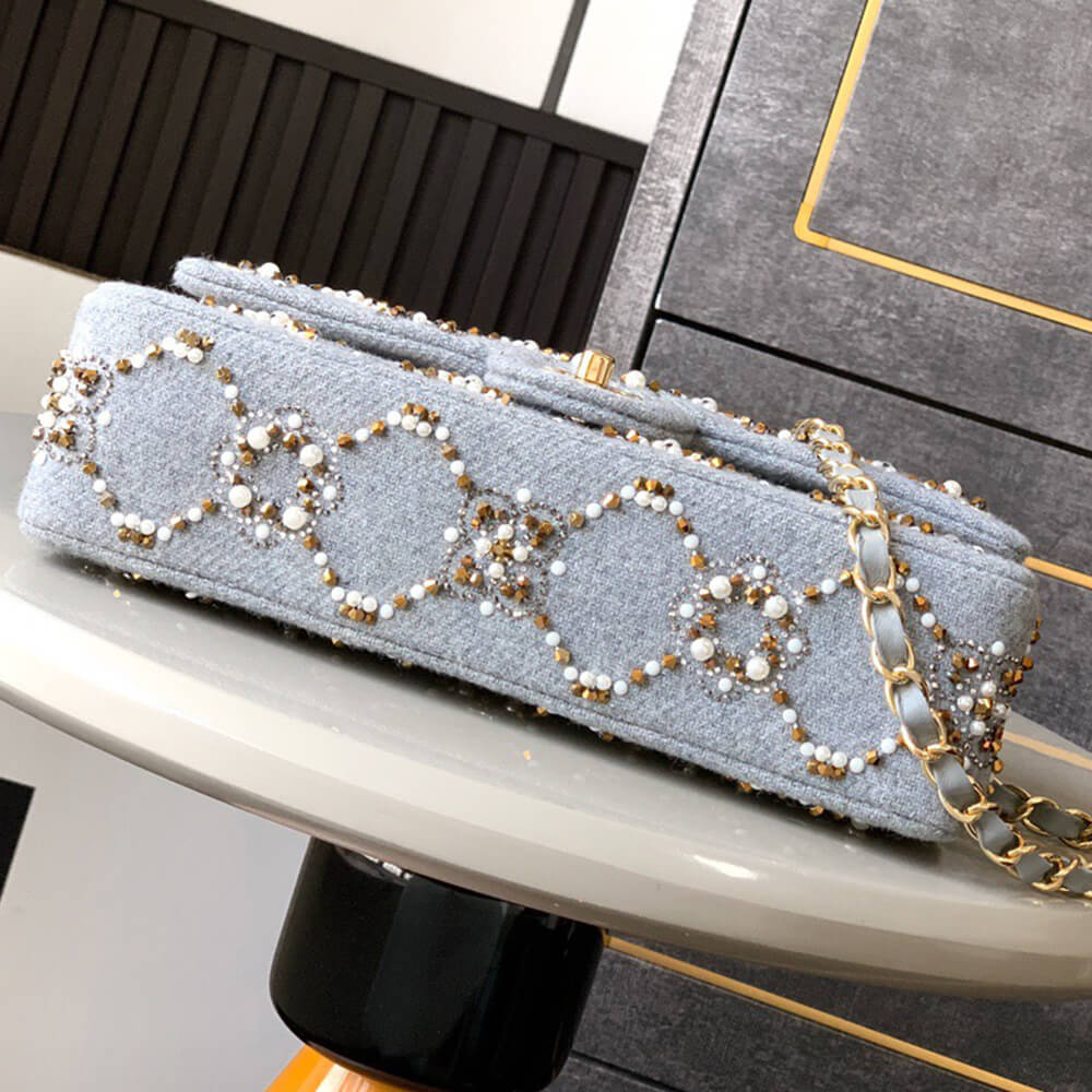Ch**el Pearl Classic Double Flap Handbag(HIGH-END GRADE)
