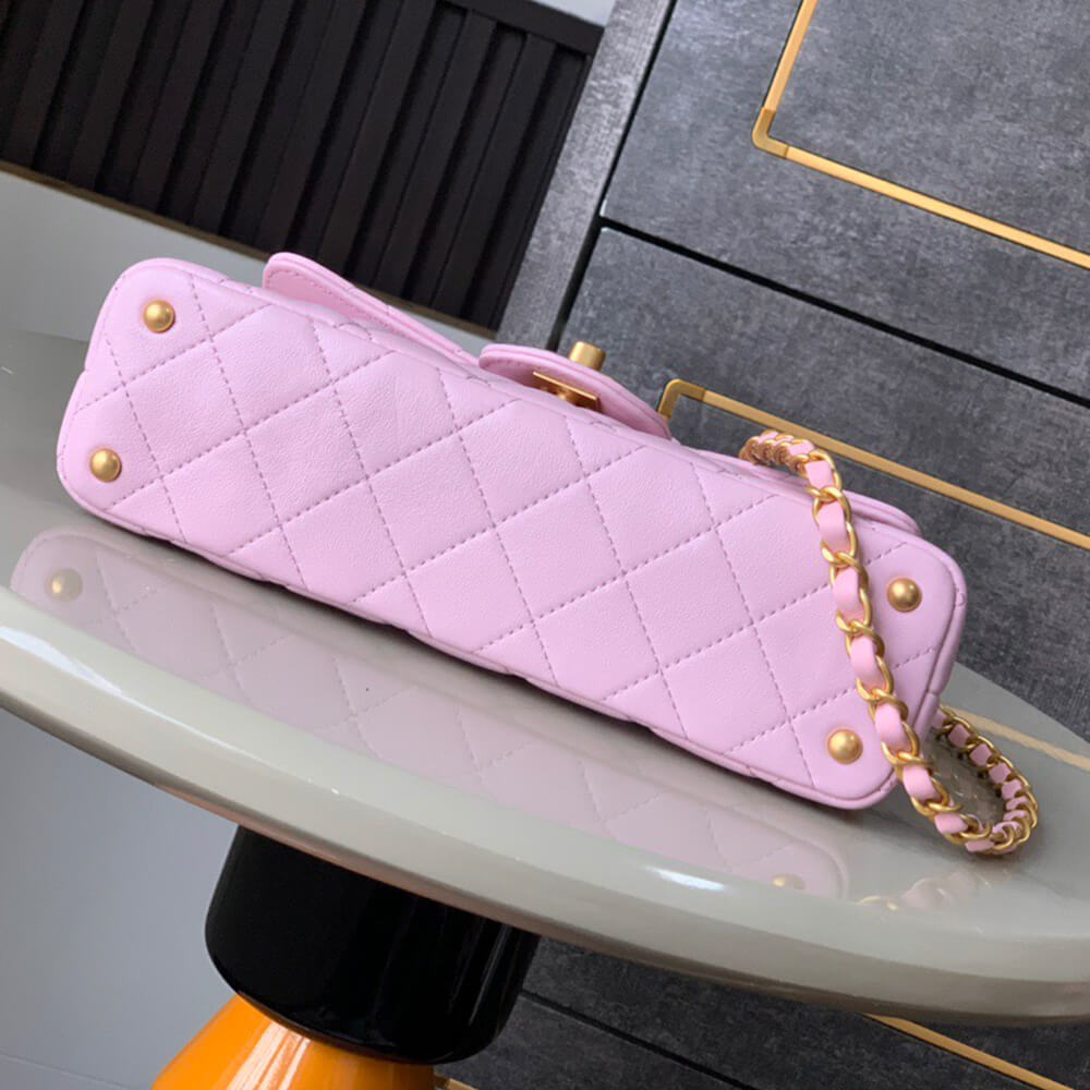 Ch**el Mini Flap Bag with Top Handle(HIGH-END GRADE)