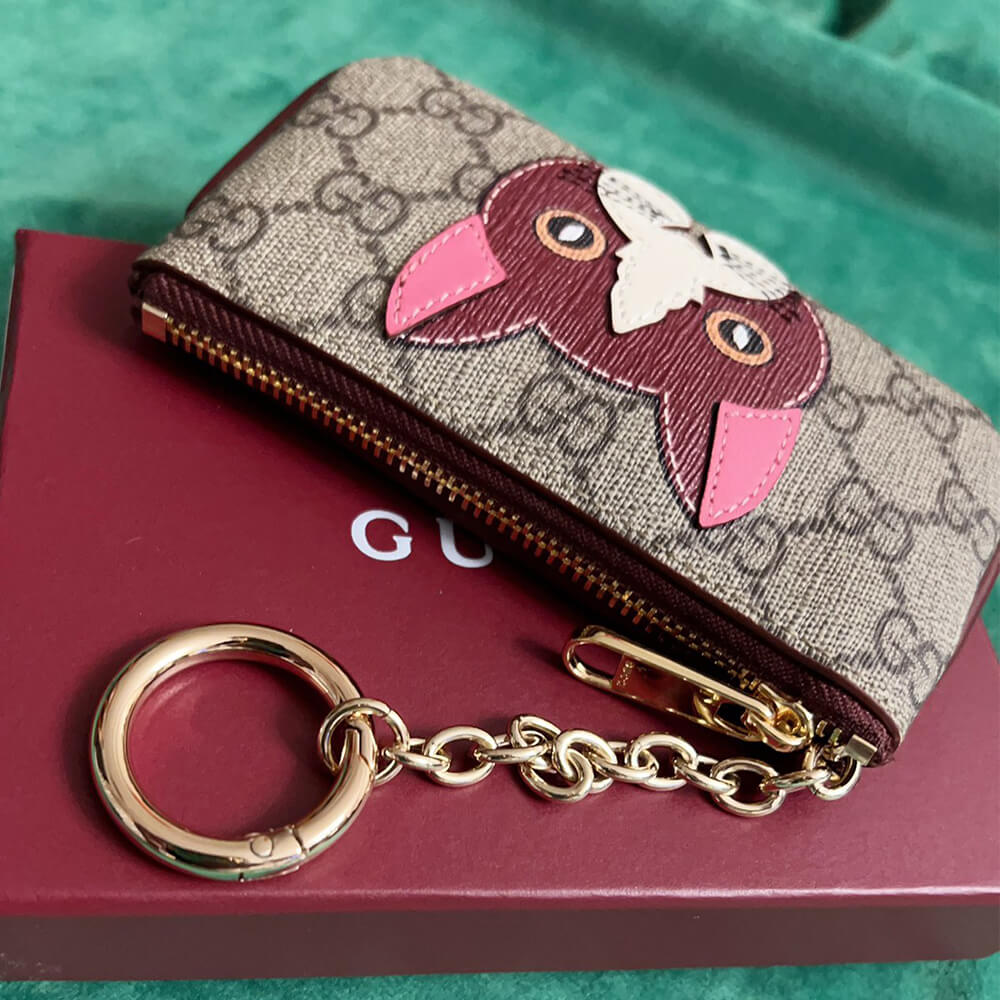 GG key case with cat detail