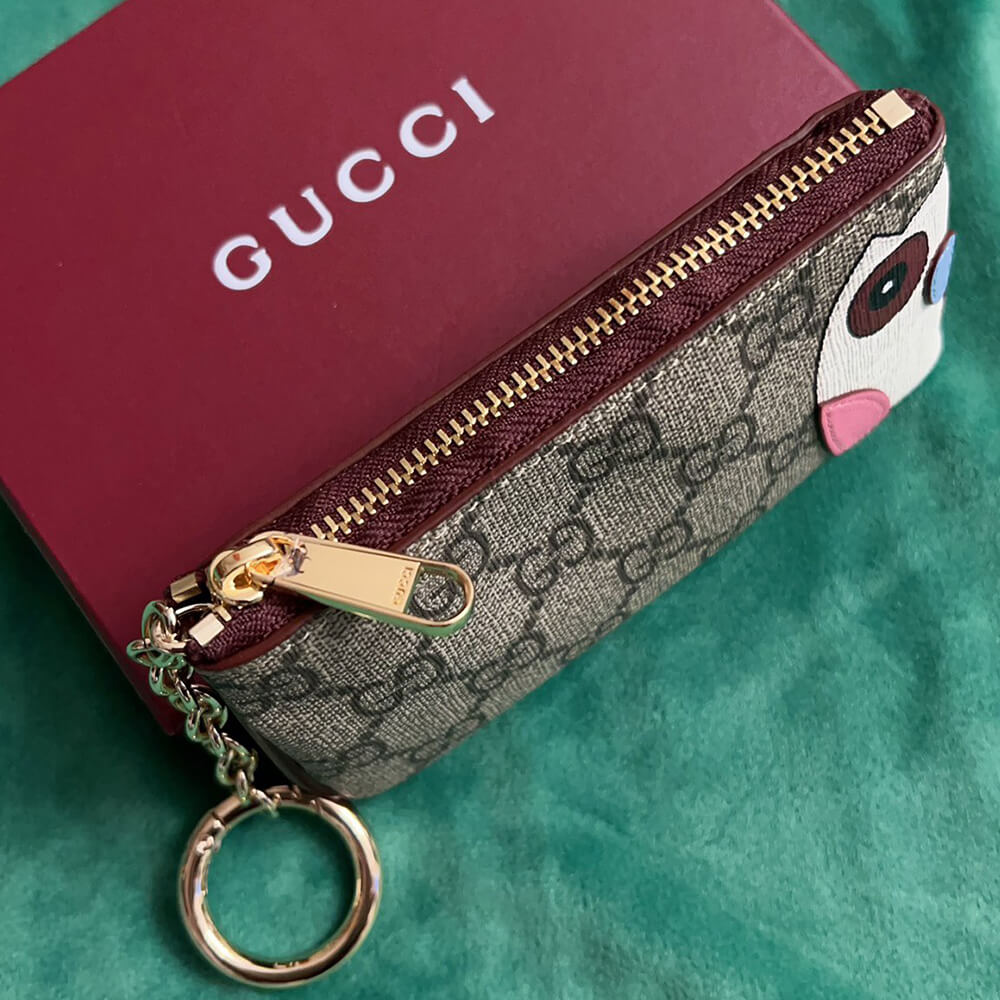 GG key case with owl detail