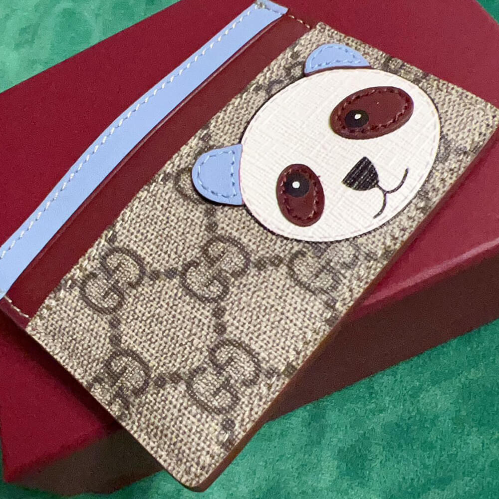 Bi-color GG card case with Panda detail