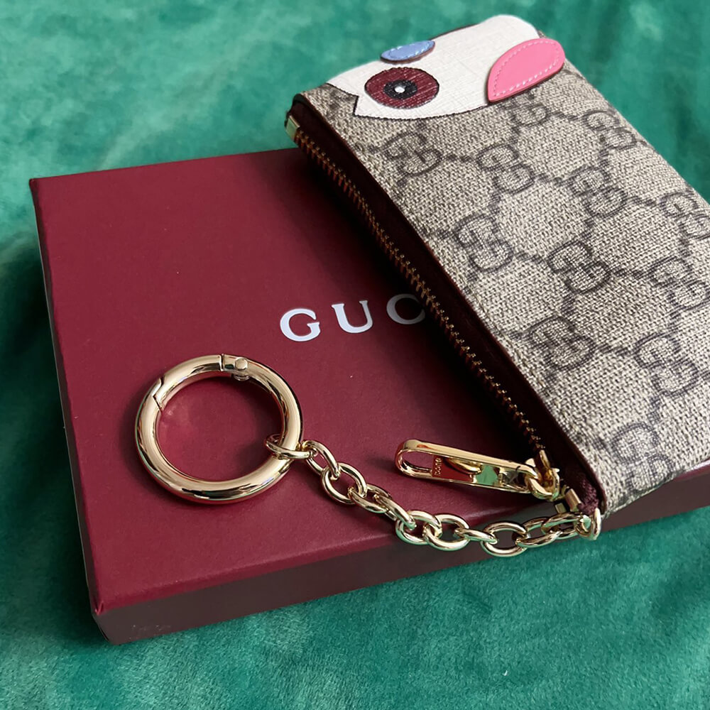 GG key case with owl detail
