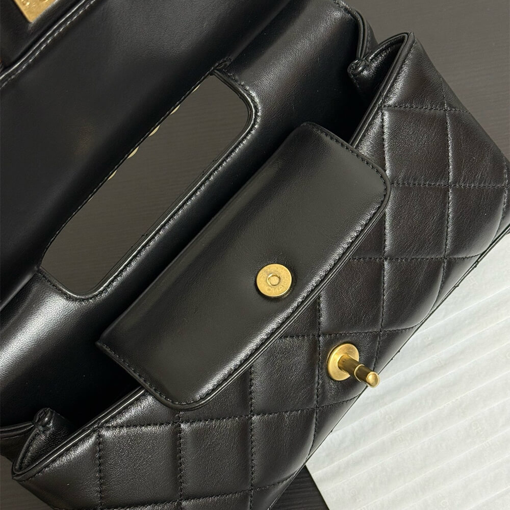 Ch**el Flap Bag With Top Handle(HIGH-END GRADE)