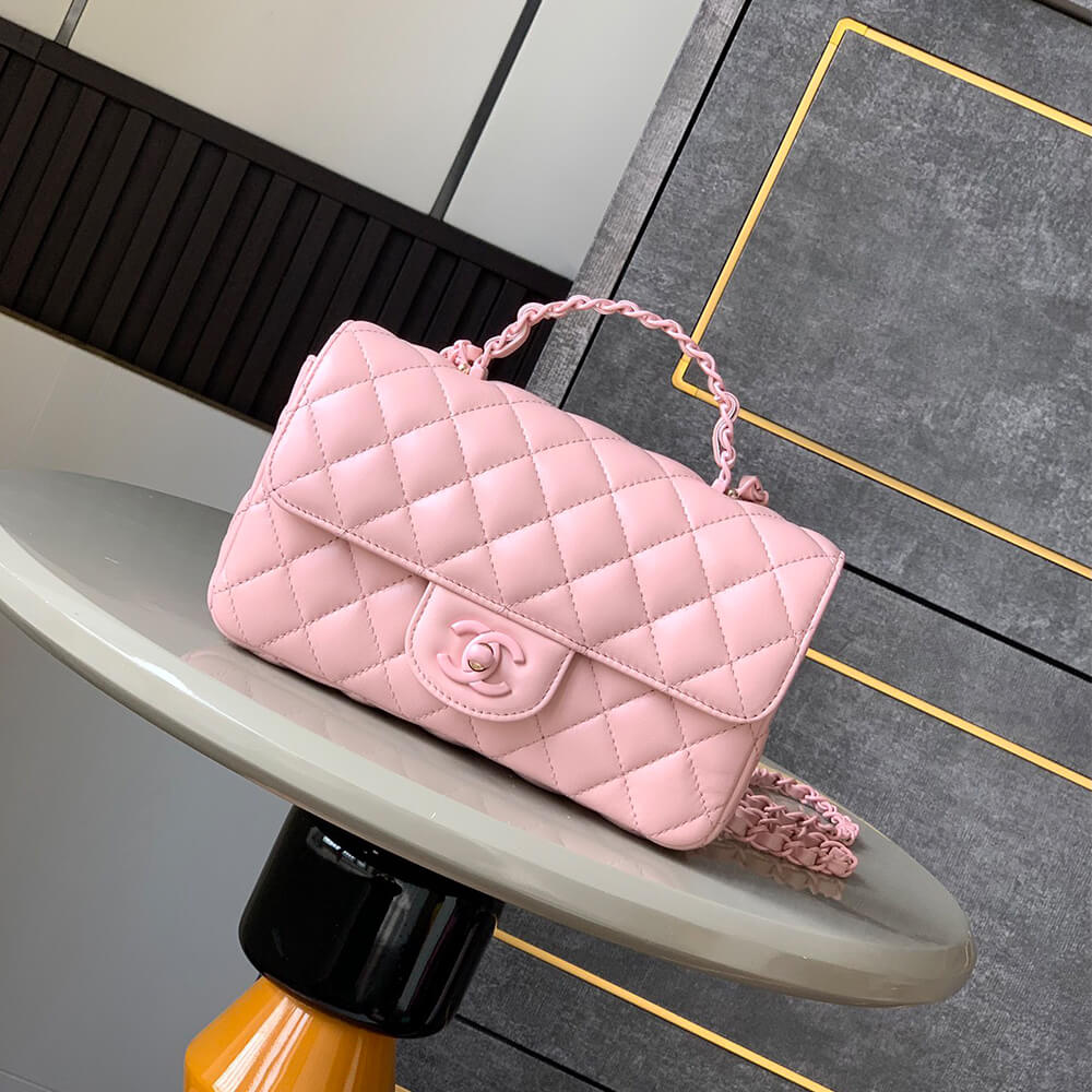Ch**el Mini Flap Bag with Top Handle(HIGH-END GRADE)