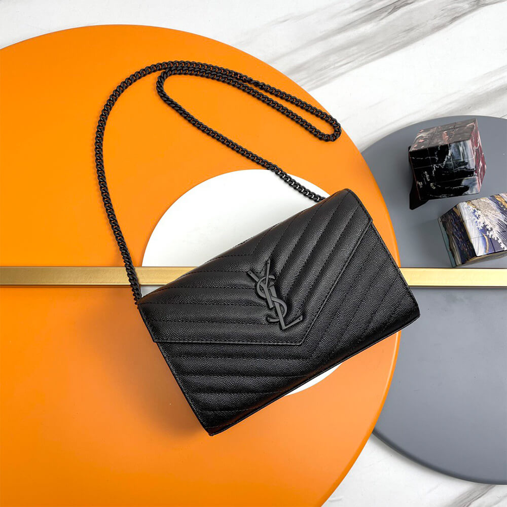 Y51 classic cassandre chain wallet in grain de poudre leatherY51 classic cassandre chain wallet in grain de poudre leather