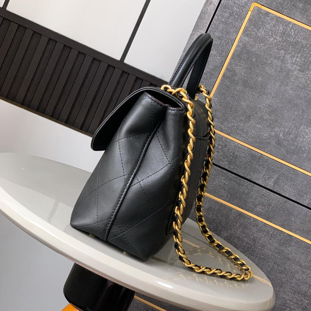 Ch**el Large Flap Bag With Top Handle(HIGH-END GRADE)