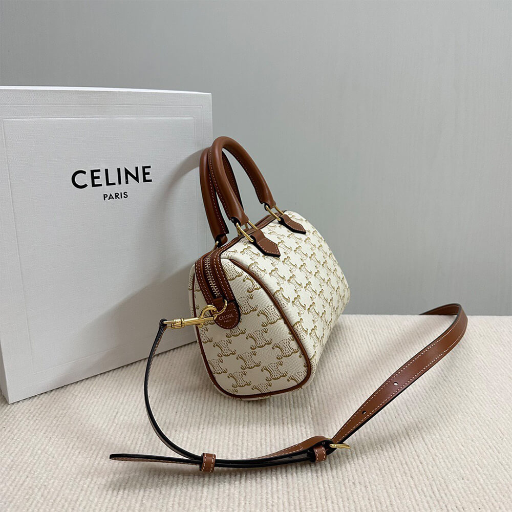 Ce1i*e Small Boston IN Triomphe Canvas and calfskin
