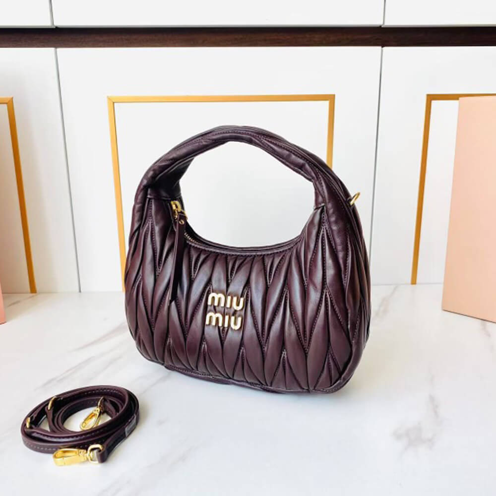 Small Wander matelasse nappa leather hobo bag(HIGH-END GRADE)