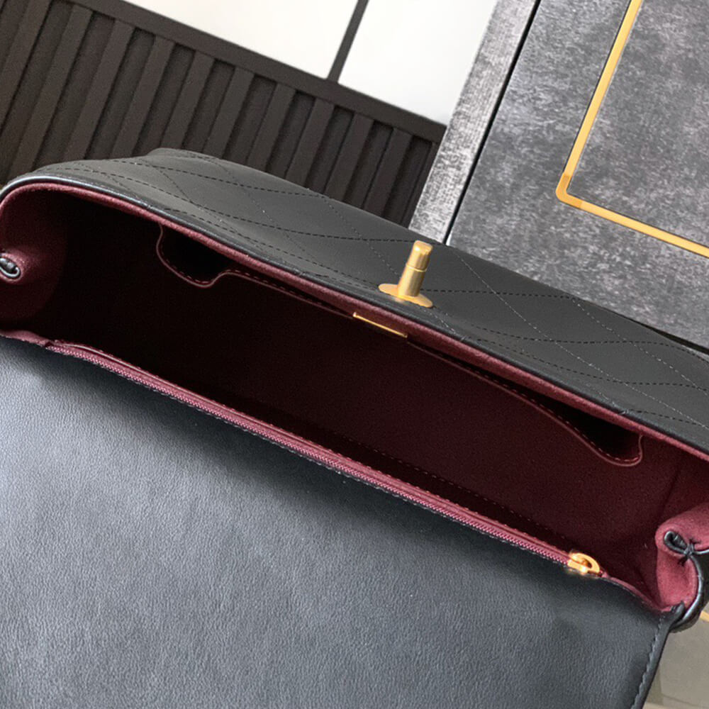Ch**el Large Flap Bag With Top Handle(HIGH-END GRADE)