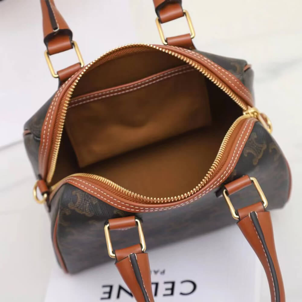 Ce1i*e Small Boston IN Triomphe Canvas and calfskin