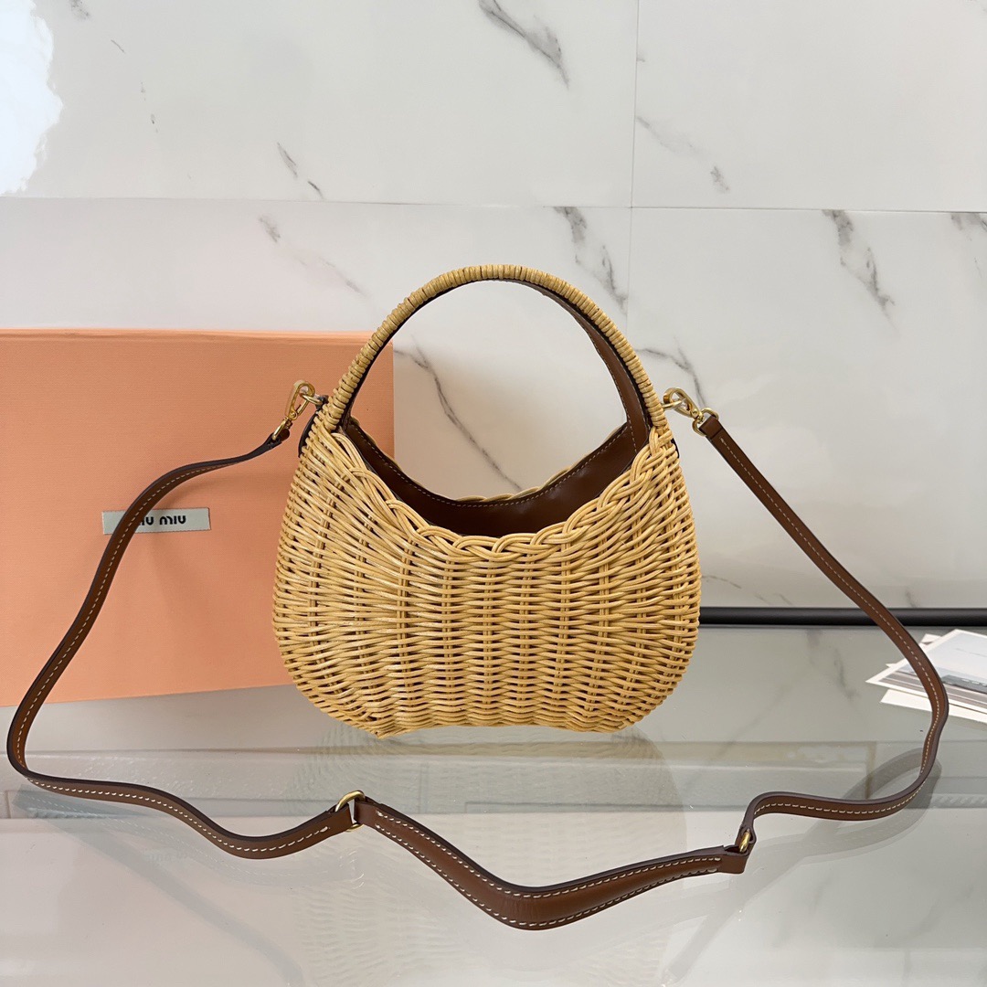 M1um1u Wander wicker handbag(HIGH-END GRADE)