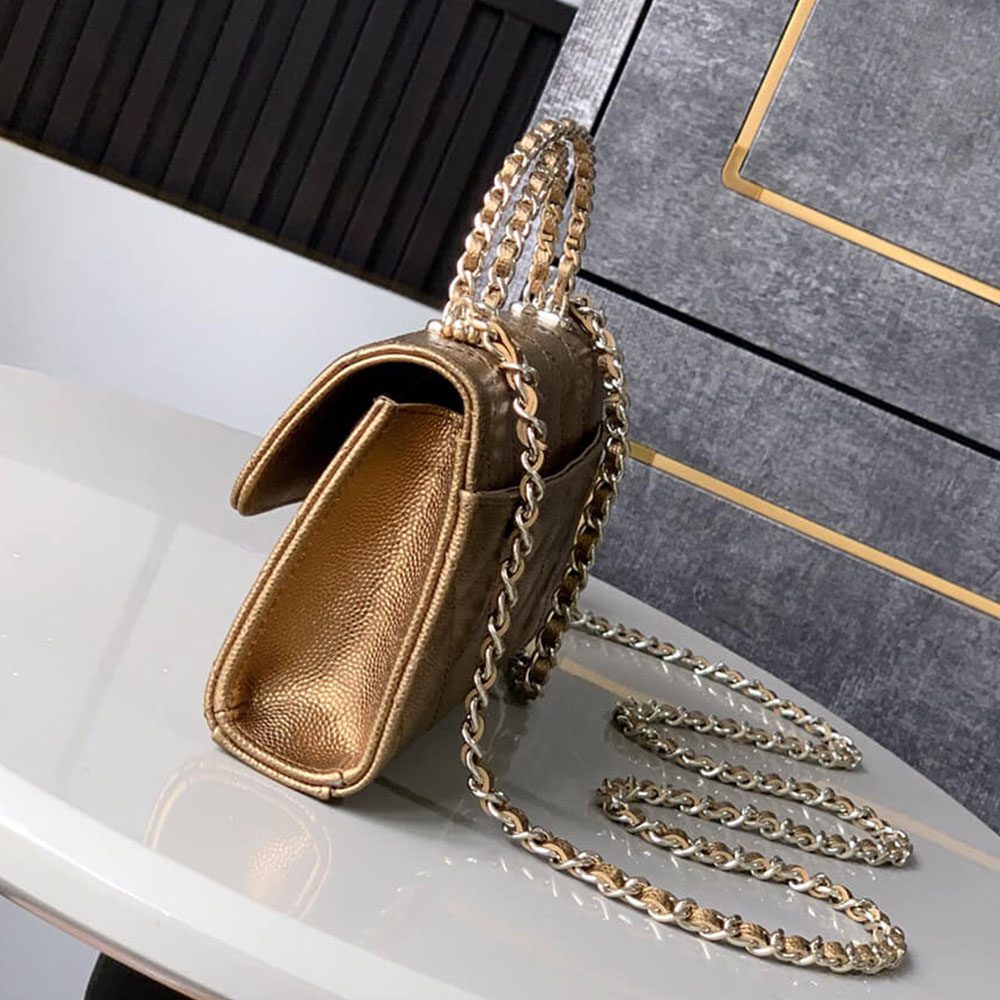 Ch**el Large Flap Bag With Top Handle(high-end grade)