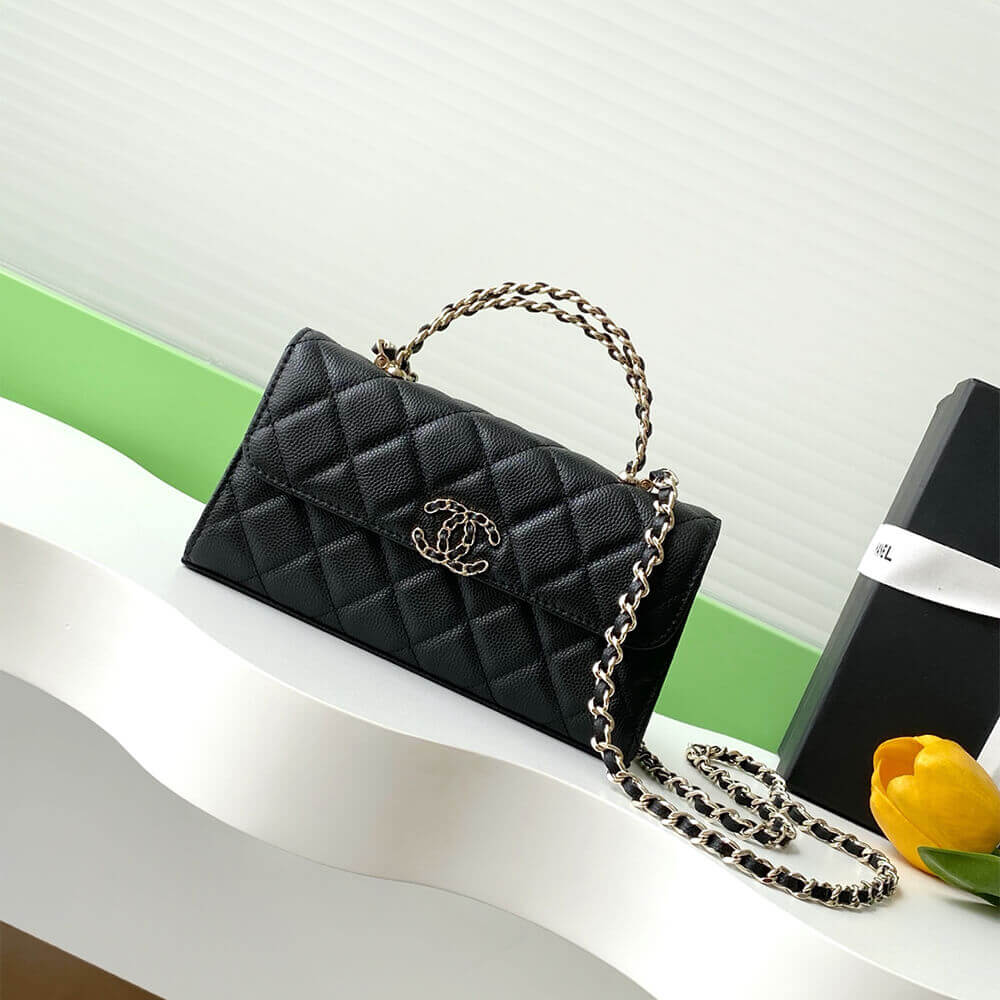 Ch**el Large Flap Bag With Top Handle(high-end grade)
