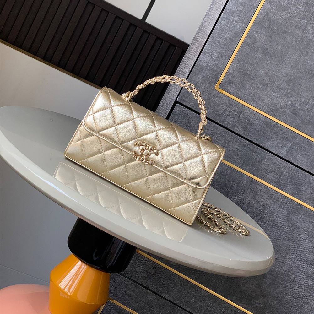 Ch**el Large Flap Bag With Top Handle(high-end grade)